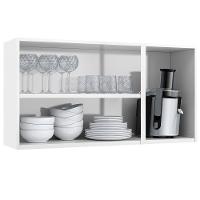 Armário De Cozinha Aço Aéreo Triplo C/ Vidro Telasul Diamante Bco/preto