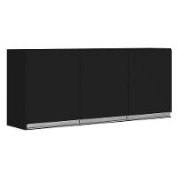 Armário Aéreo Cozinha Lux 120cm Mdf 3 Portas Preto Fosco - 1