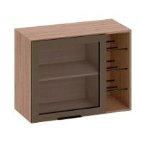 Armário Aéreo 80 Cm 1 Porta Vidro Fumê Com Adega Etna Poliman Móveis Carvalho Oak - 1