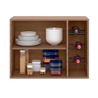 Armário Aéreo 80 Cm 1 Porta Vidro Fumê Com Adega Etna Poliman Móveis Carvalho Oak