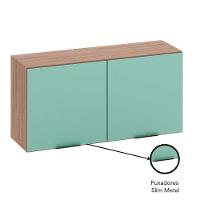 Armário Aéreo 120 Cm 2 Portas Etna Poliman Móveis Carvalho Oak/menta - 5