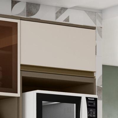 Armário Aéreo De Cozinha 1 Porta Basculante 60 Cm C/ Cristal