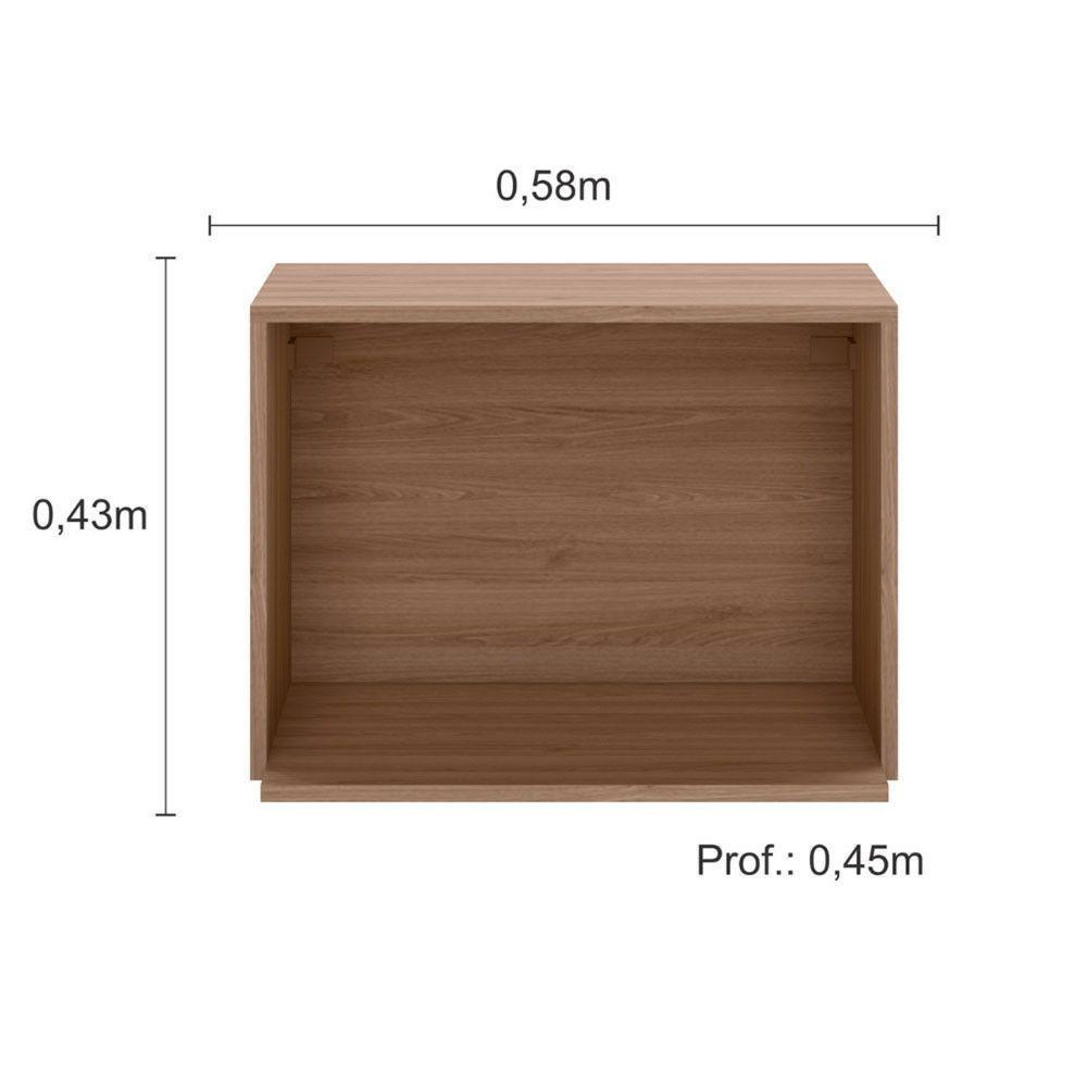 Armário Aéreo 58 Cm Com Nicho Micro Ondas Etna Poliman Carvalho Oak - 2