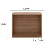 Armário Aéreo 58 Cm Com Nicho Micro Ondas Etna Poliman Carvalho Oak - 2