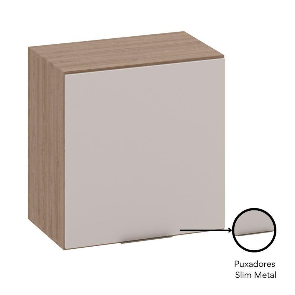 Armário Aéreo 58 Cm 1 Porta Etna Poliman Móveis Carvalho Oak E Off White - 3