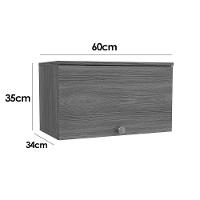 Armário Aéreo p/ Cozinha Botanic M642 1 Porta 60cm Nogueira Fosco - Kappesberg - 5