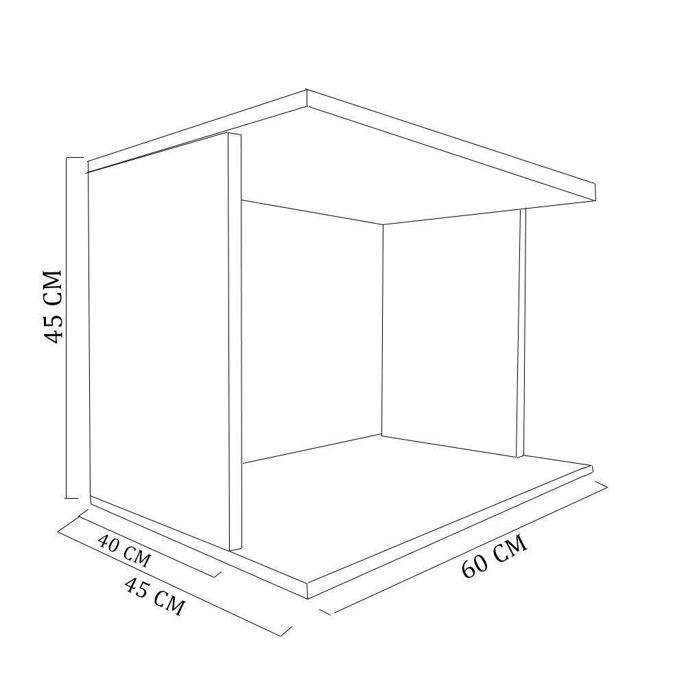 Suporte Microondas Simples Preto Em Mdf - 6