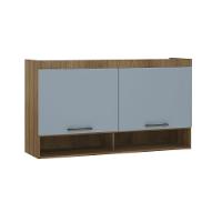 Armário Aéreo Maleiro Modulado 145cm 2 Portas Basculantes Paris Avelã Pf Com Grey Sky Pf