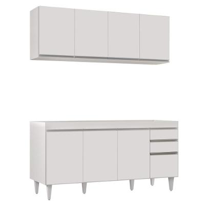 Armário Aéreo Nevada E Balcão Para Pia 160cm Arkansas Branco - Lumil