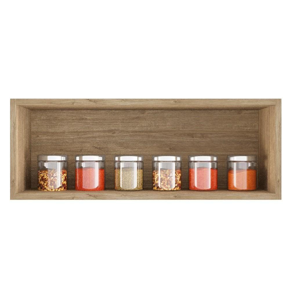 Armário Aéreo De Cozinha Para Geladeira 70cm Texas Castanho/cinza - Lumil Móveis - 5