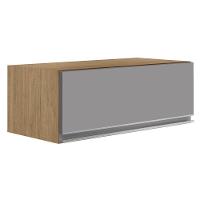 Armário Aéreo De Cozinha Para Geladeira 70cm Texas Castanho/cinza - Lumil Móveis - 1