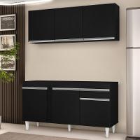 Armário Aéreo Argélia E Balcão Para Pia 150cm Dakota Preto - Lumil Móveis - 7