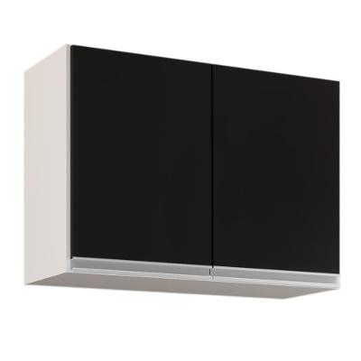 Armário Aéreo 80cm 2 Portas Califórnia Branco/preto