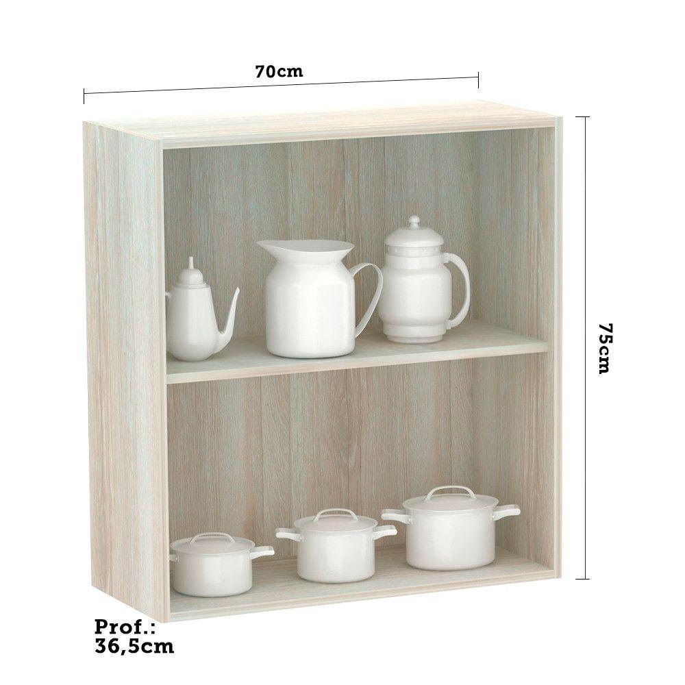 Armário Luciane 70cm 2 Portas Lis Legno Crema C/Verde Jade - 3