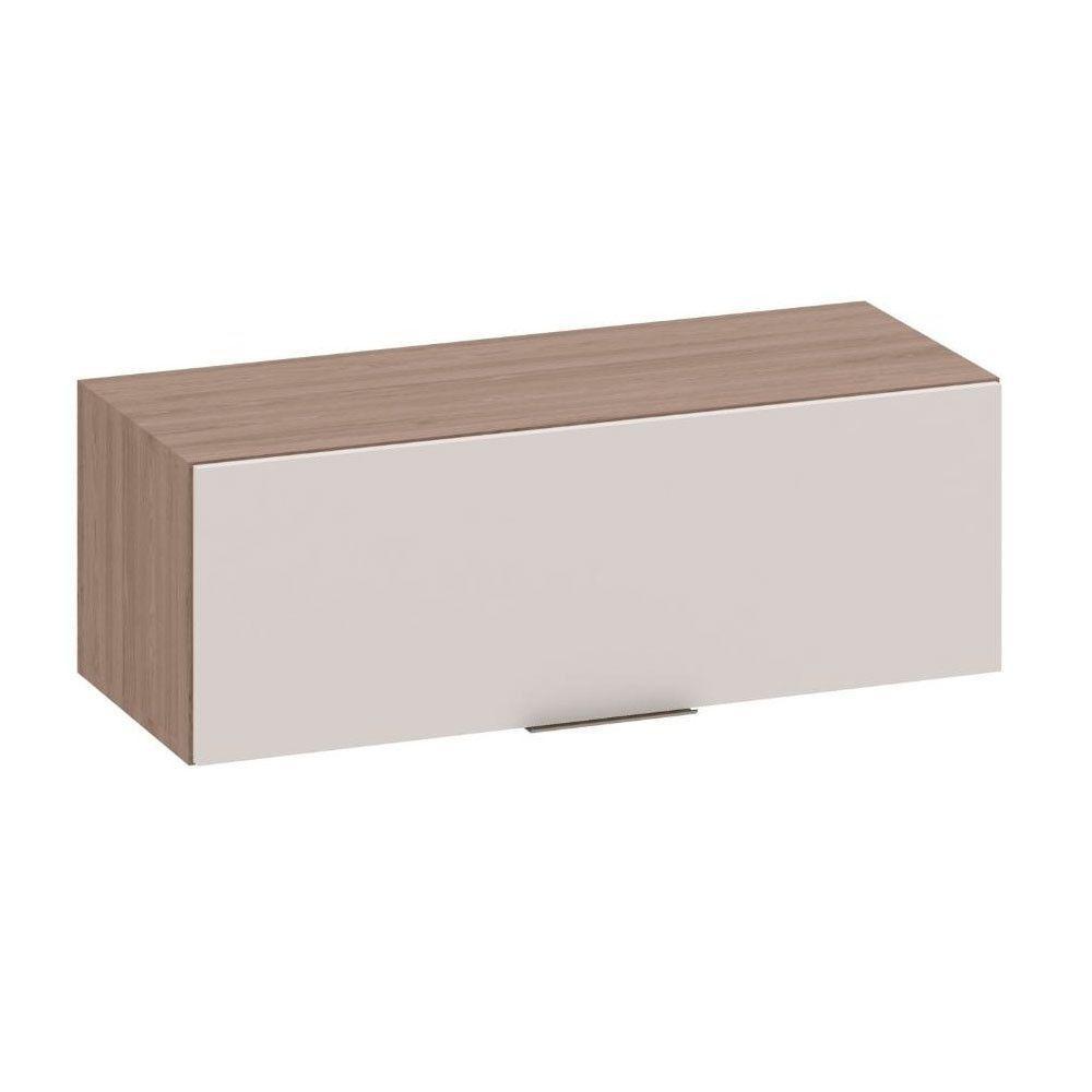 Armário Aéreo 80 Cm 1 Porta Basculante Etna Poliman Móveis Carvalho Oak E Off White - 1