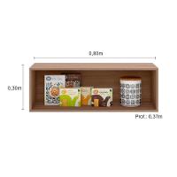 Armário Aéreo 80 Cm 1 Porta Basculante Etna Poliman Móveis Carvalho Oak E Off White