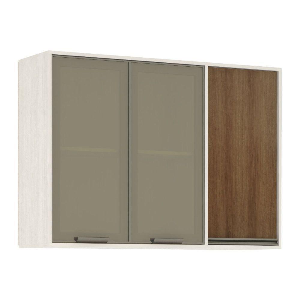 Armário Aéreo De Cozinha 120 Cm 3 Portas Linea Luciane Pátina Ff-avelã Ff - 1