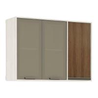 Armário Aéreo De Cozinha 120 Cm 3 Portas Linea Luciane Pátina Ff-avelã Ff - 1