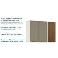 Armário Aéreo De Cozinha 120 Cm 3 Portas Linea Luciane Pátina Ff-avelã Ff