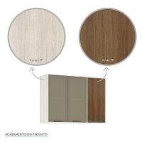 Armário Aéreo De Cozinha 120 Cm 3 Portas Linea Luciane Pátina Ff-avelã Ff - 6