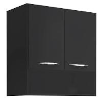 Armário Aéreo Duas Portas Com Nicho Preto Em Mdf - 1