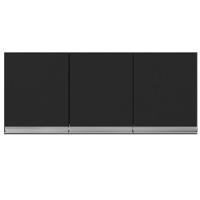 Armário Aéreo Cozinha 3 Portas 120 Cm Preto Fosco - 1