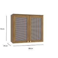Armário Aéreo 80cm 2 Portas Com Tela Kappesberg Nogueira - 2