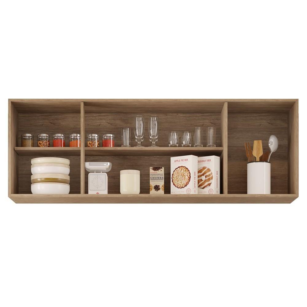 Armário Aéreo 160cm 4 Portas Nevada Castanho/preto - Lumil Móveis - 3