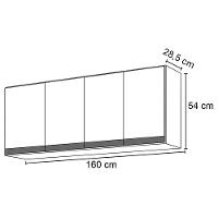 Armário Aéreo 160cm 4 Portas Nevada Castanho/preto - Lumil Móveis - 2