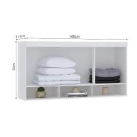 Armário Aéreo Maleiro Modulado 165cm 3 Portas Alpes Luciane Móveis Branco Pf Com Verde Pf