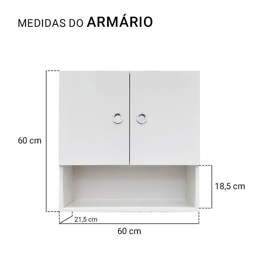 Armário Aéreo 2 Portas Módulo Suspenso Para Lavanderia - 4