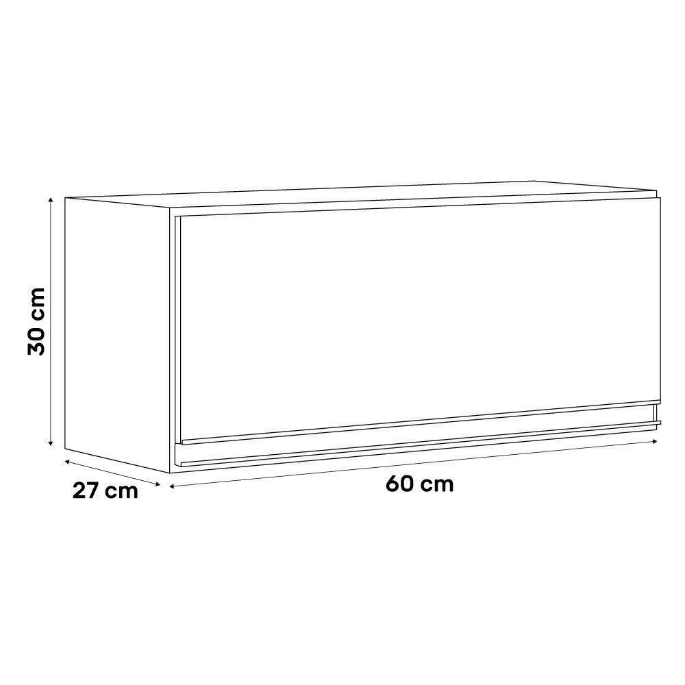 Armário Aéreo Multiuso 60cm 1Porta Basculante Cor Branco - 5