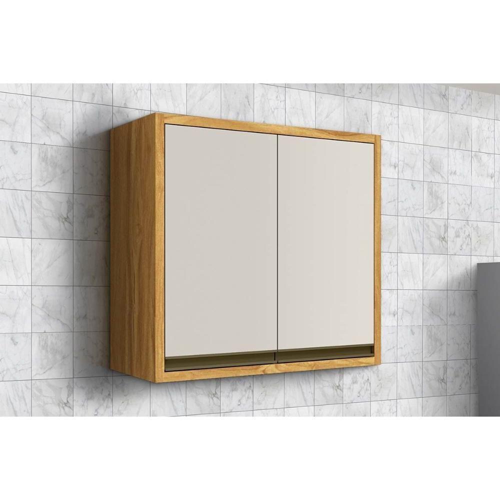 Armário Aéreo Cozinha Modulado Tempranillo 2 Portas 80cm Amendoa/Off White - Ronipa - 1