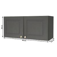 Armário Aéreo 80Cm 2 Portas Indekes Firenze - Chumbo - 5