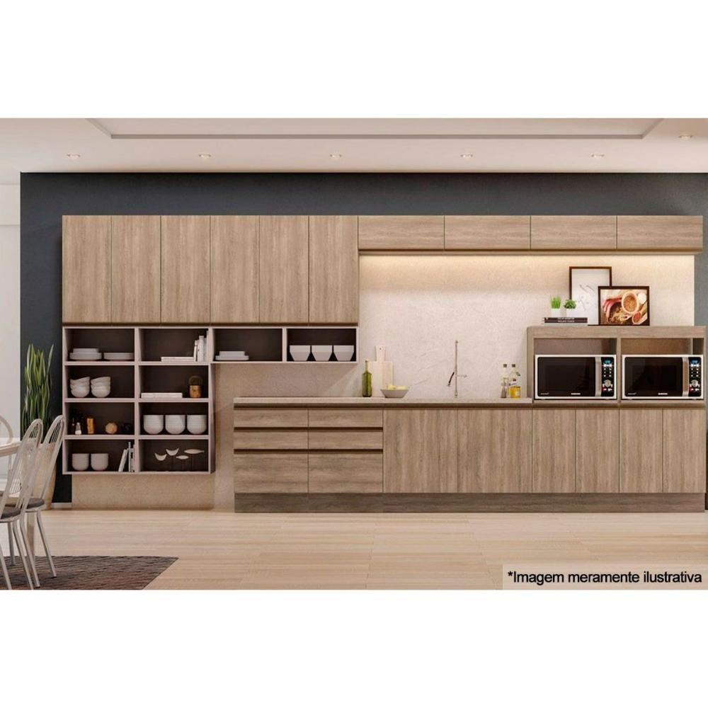 Armário de Cozinha Modulado  Maxxi G772 c/ 1 Porta Basculante 60cm Nogal - Kappesberg - 3