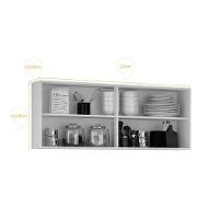 Armário Aéreo Duplo Valencia 2 Portas De Correr Vidro Reflecta Salleto Carvalho - 2