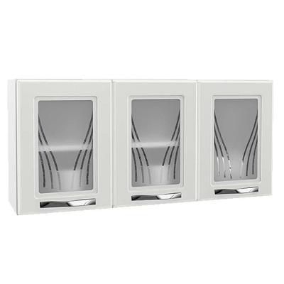 Armário de Cozinha Modulado  Star New c/ 3 Portas c/Vidro Branco - Telasul
