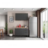 Armario Aereo E Balcao Com Tampo 120Cm Avena Grafito - 3