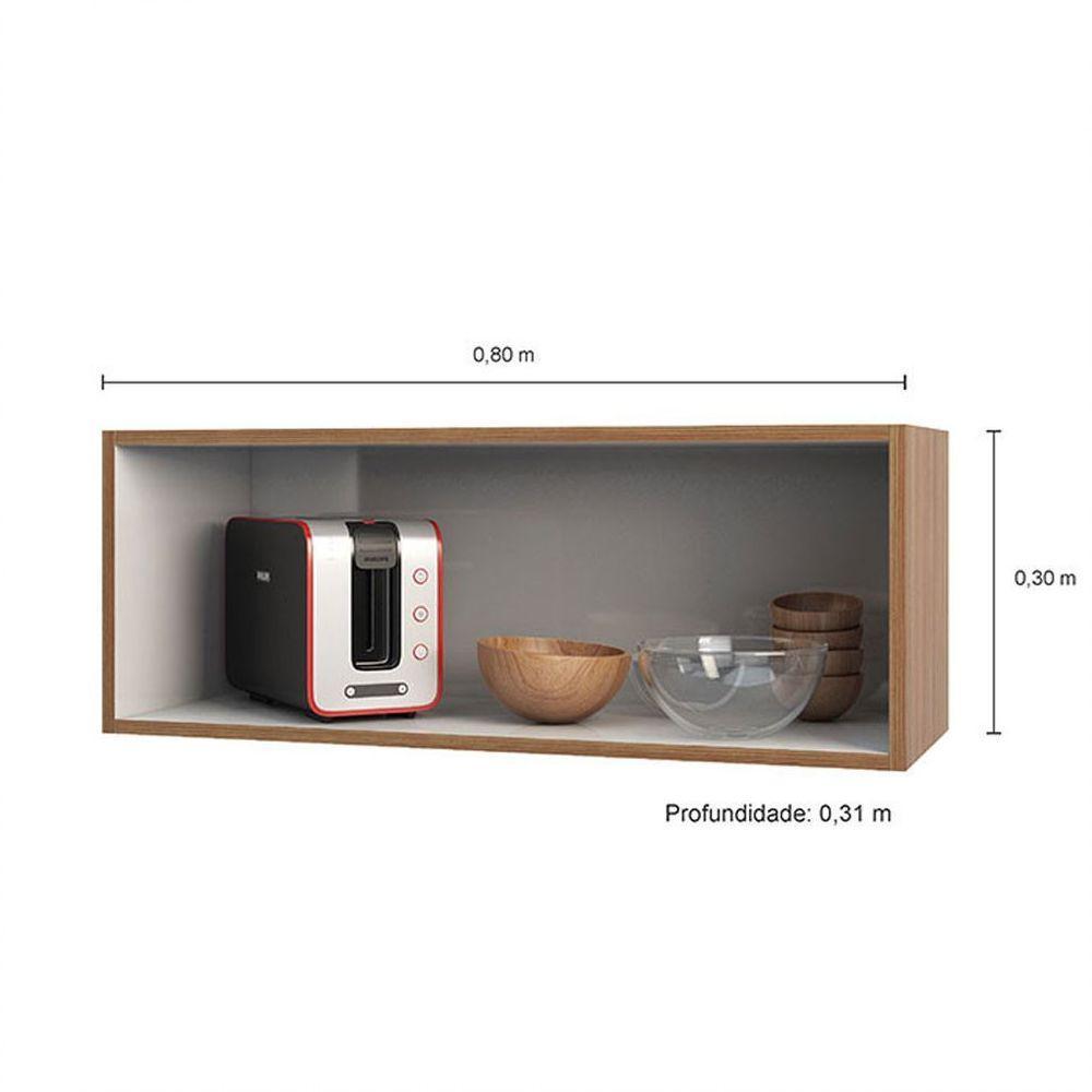 Aéreo Basculante Geladeira 1 Porta Evidence Carvalho Com Camurça - 2