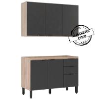 Armario Aereo E Balcao Para Pia 120Cm Avena Grafito