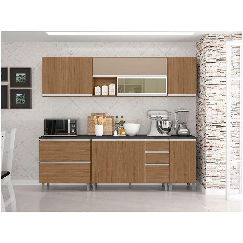 Armário Aéreo De Cozinha Evidence 1 Porta Com Prateleira Poliman Móveis Carvalho - 4