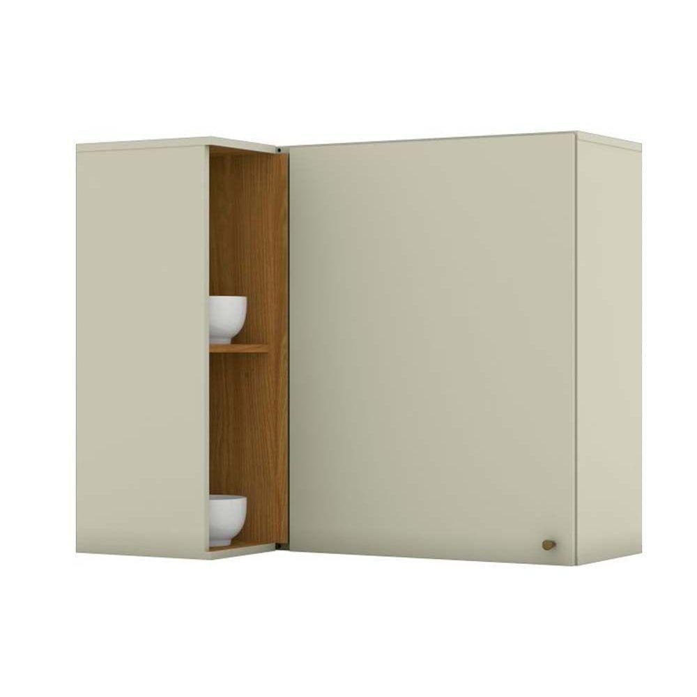 Armário de Cozinha Modulado  Canto Reto Essência c/ 1 Porta Areia/Nature - Henn - 1