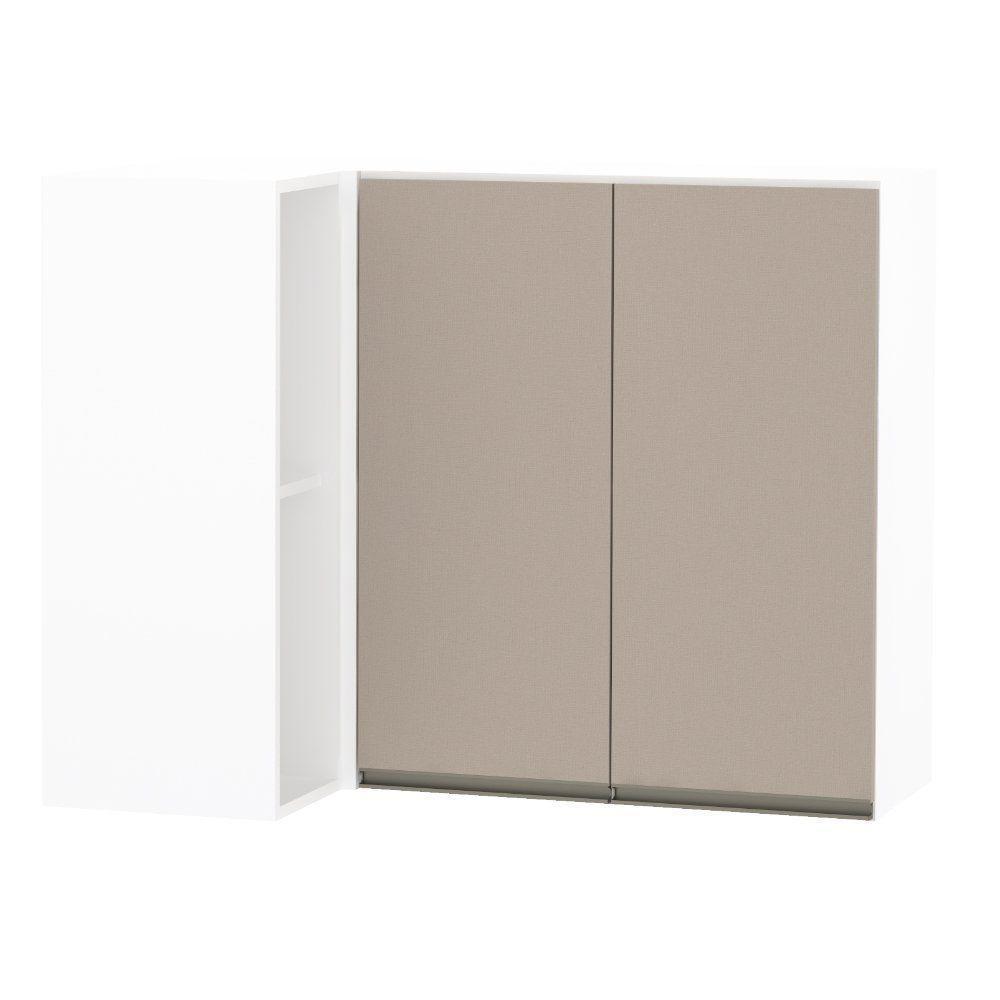 Armário Canto Reto Conjugado 2 Portas C/Nicho Lateral Branco - 1