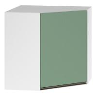 Armário Canto Diagonal 2 Portas Branco Polar C/Verde - 1