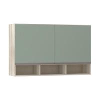 Armário 120cm 2 Portas C/Nicho Luci Legno Crema C/Verde - 1