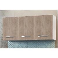 Kit 2 Armários Aéreos Honduras 120Cm 3 Portas - Lumil Móveis Branco/Castanho - 2