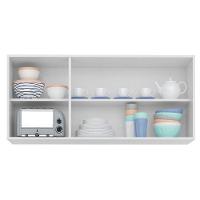 Kit 2 Armários Aéreos Honduras 120Cm 3 Portas - Lumil Móveis Branco/Castanho