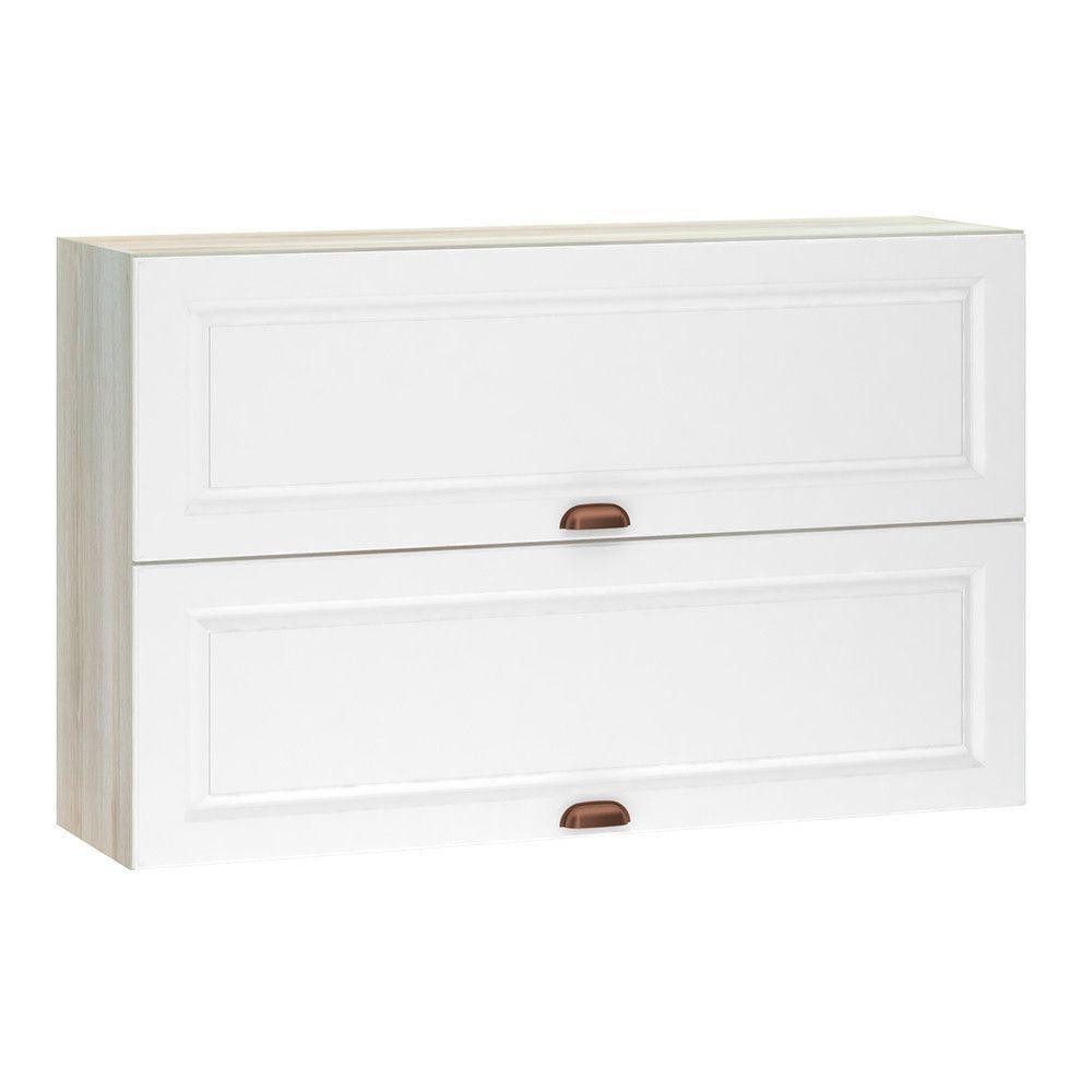 Armário Aéreo Duplo 120 Cm 2 Portas Crema Com Branco Pet - 1