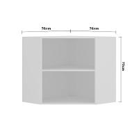 Armário Canto Diagonal 2 Portas Branco Polar C/Legno Crema - 3