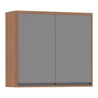 Armário Aéreo 80 Cm 2 Portas De Abrir 1 Prateleira Isa Luciane Móveis Vanilla Com Cinza Puro - 3